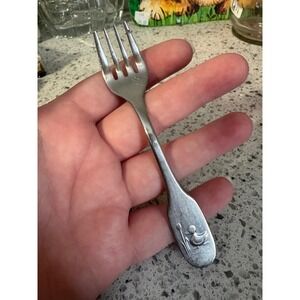 VTG  Silver Tone Child's Fork with Duckling Engraving Selandia